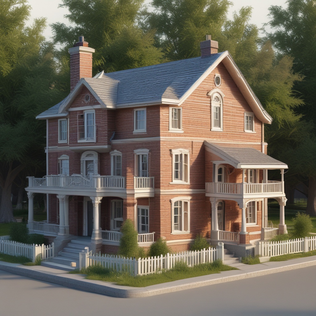 Highly detailed 3D model of a house