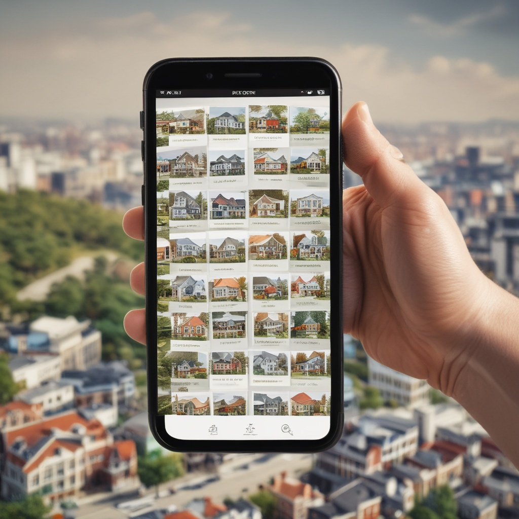 Real estate search options on a digital interface